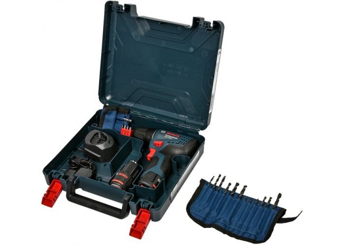 Аккумуляторная дрель-шуруповерт Bosch GSR 120-LI Professional : кейс, 2шт АКБ 12V 2Ah, набор бит и сверл Киев - изображение 2