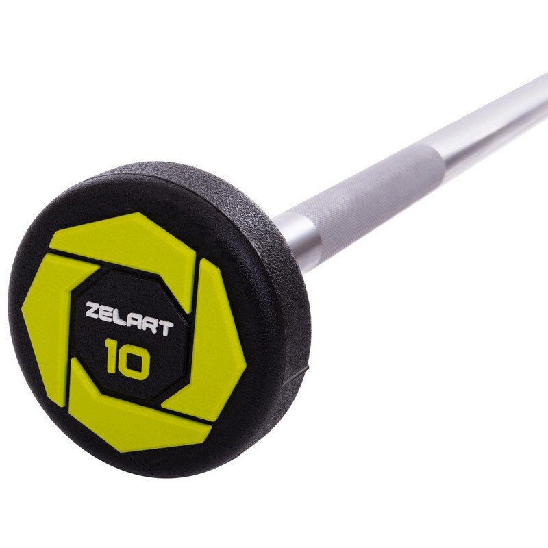 Штанга фіксована пряма поліуретанова Zelart 2689-10 довжина 103 см 10 кг Київ - фото 3