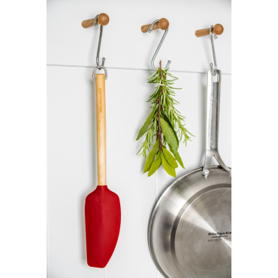 Лопатка кухонная KitchenAid Coreline для тіста, 35,3 см, береза, червоний (KQR732OHERE) Винница - изображение 6