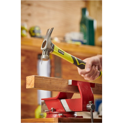 Молоток Ryobi RH16FSS, 450г, рукоятка зі скловолокна, цвяходер, магнітний тримач (5132005333) Винница - изображение 5