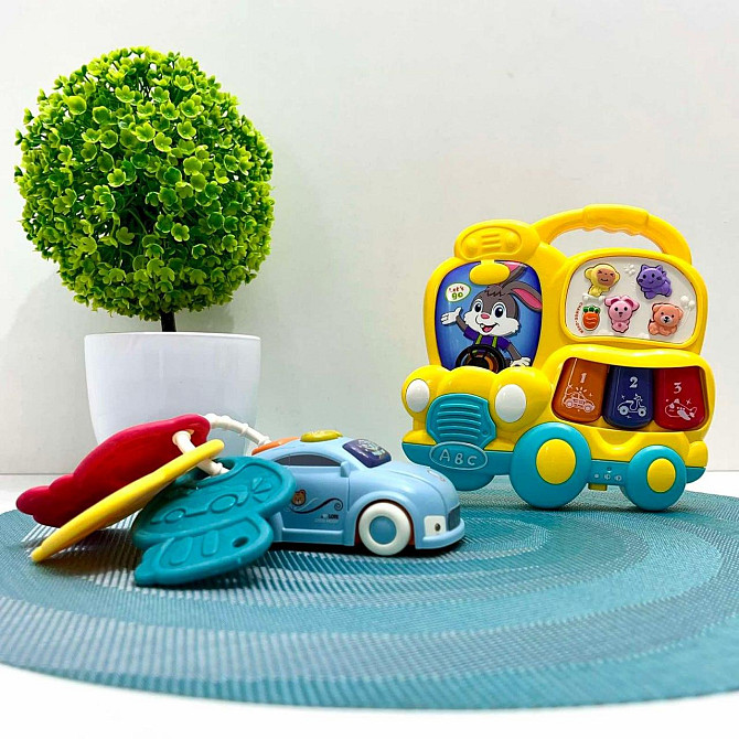 Набір ігровий Limo Toy піаніно машинка брелок музика звук українські вірші світло Жовтий (FT 0027) Чернігів - фото 2