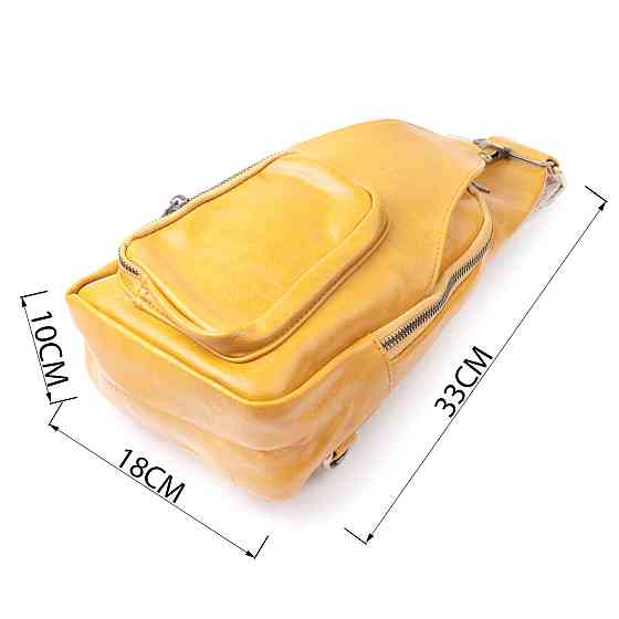 Яркая женская сумка из экокожи с акцентом на текстильную лямку Vintage 22775 Желтый Киев