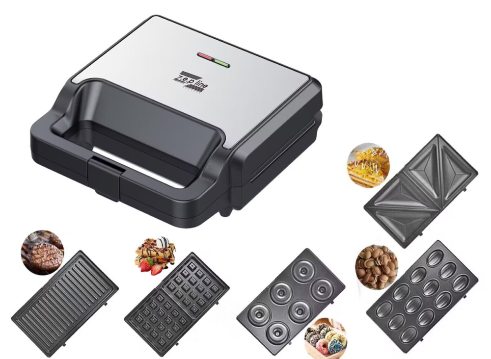 Вафельница сэндвичница 5в1 Zepline ZP-802 Мультимейкер 2200 Вт со съемными антипригарными формами Одесса - изображение 4