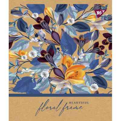 Зошит Yes А5 Floral Frame Крафт 18 аркушів лінія 5 дизайнів (765091) Вінниця