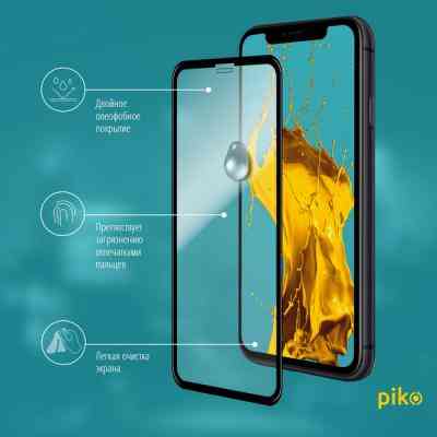 Стекло защитное Piko Full Glue iPhone XR/11 black (1283126487330) Винница