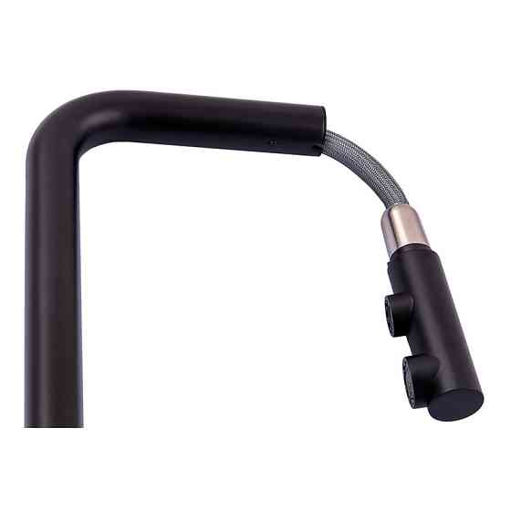 Кухонный смеситель Zerix LUX-024 Black с выдвижной лейкой из нержавеющей стали на две воды (ZX5556) Харьков