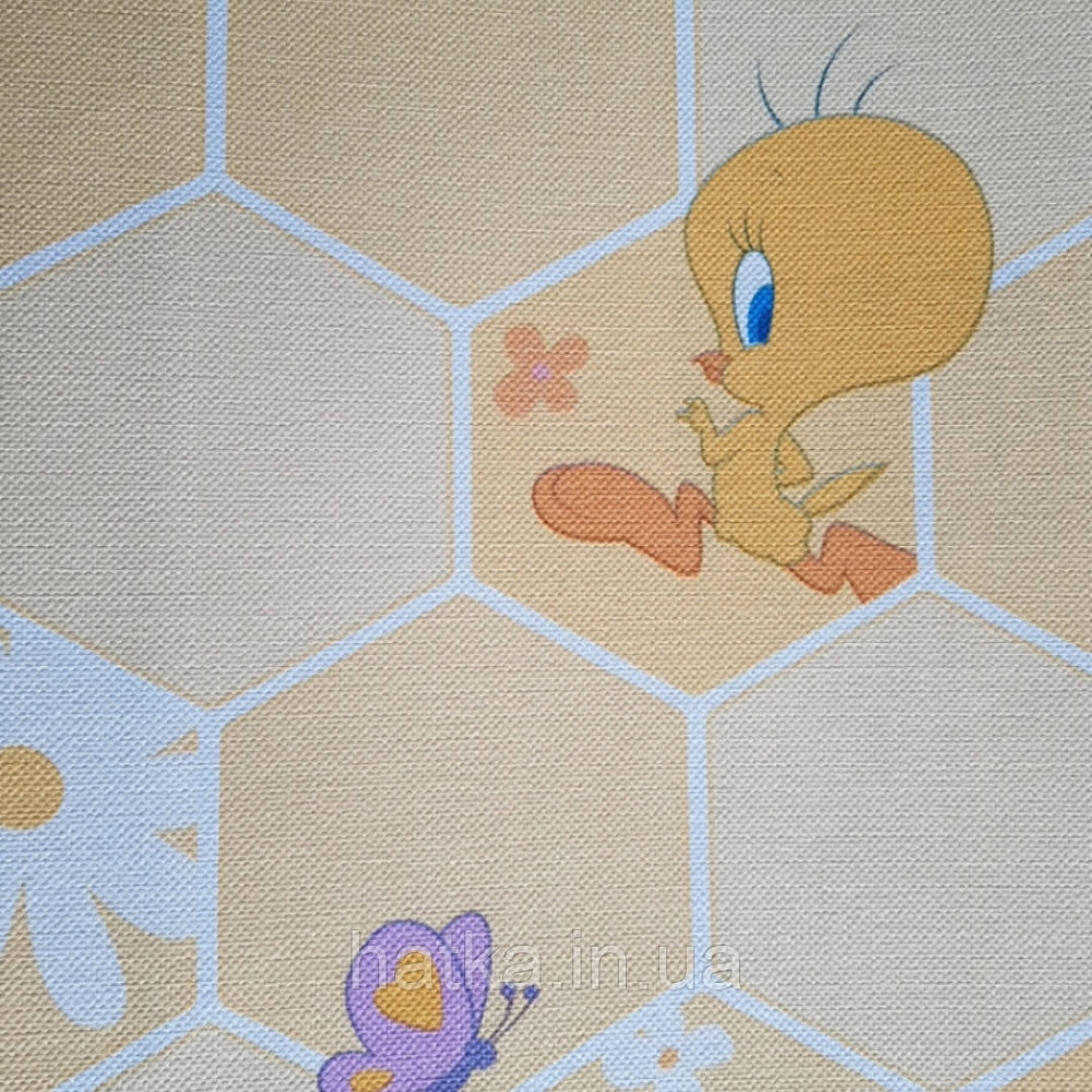 Обои виниловые на флизелине AdaWall Ada Kids метровые детские герои мультфильма Луни тюнз цыпленок  Твити Киев - изображение 2