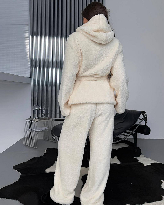 Женская теплая повседневная плюшевая пижама двухсторонняя махра Одесса - изображение 8