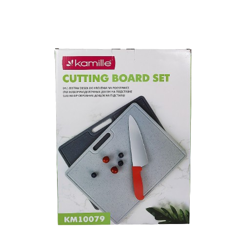 Набір дошок кухонних (2 дошки + підставка) сірий 10079 KAMILLE Житомир - изображение 8