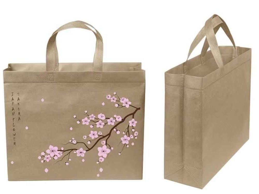 Еко сумка бокс з друком Сакура із замком 320х270х100мм 400мм ТМ ECOBAG Київ - фото 1
