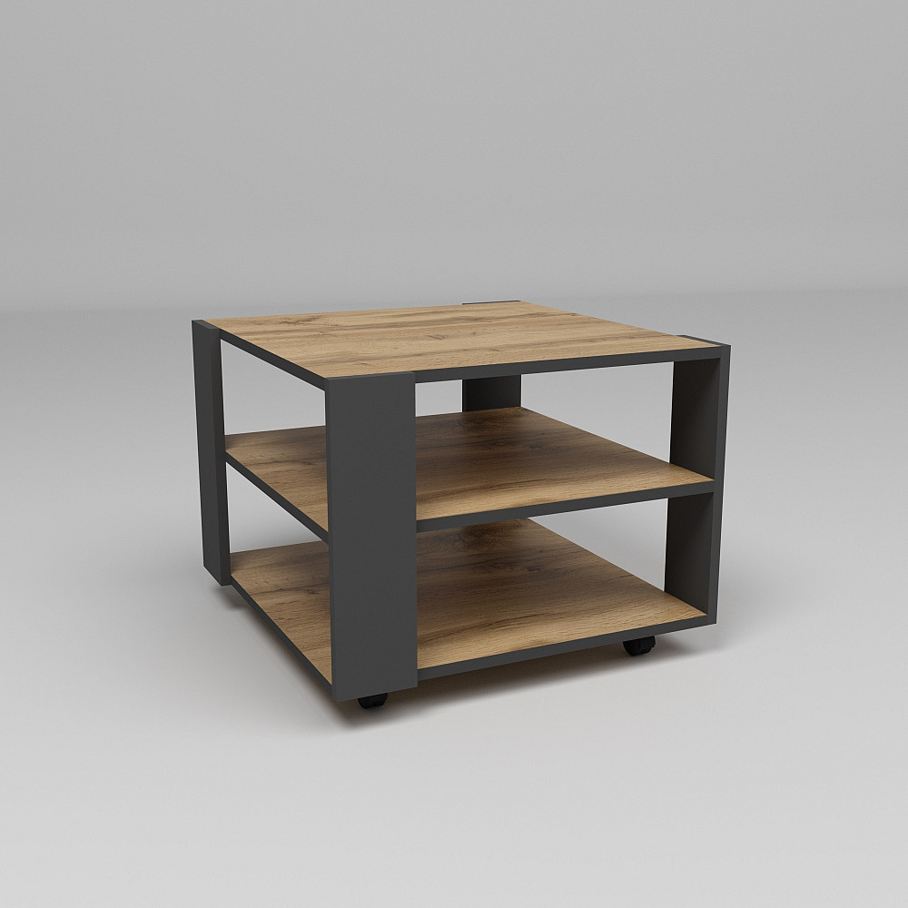 Стол журнальный Квант №4, Дуб Аппалачи/Антрацит, 600/600/450 Львов - изображение 1