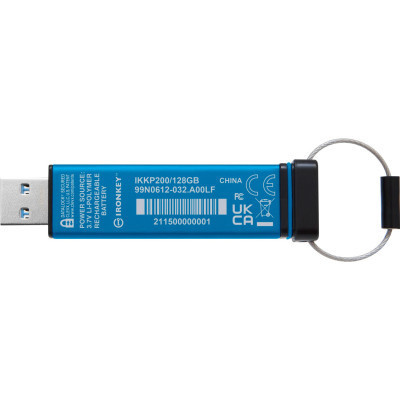 USB флеш накопитель Kingston 128GB IronKey Keypad 200 AES-256 Encrypted Blue USB 3.2 (IKKP200/128GB) Винница - изображение 3
