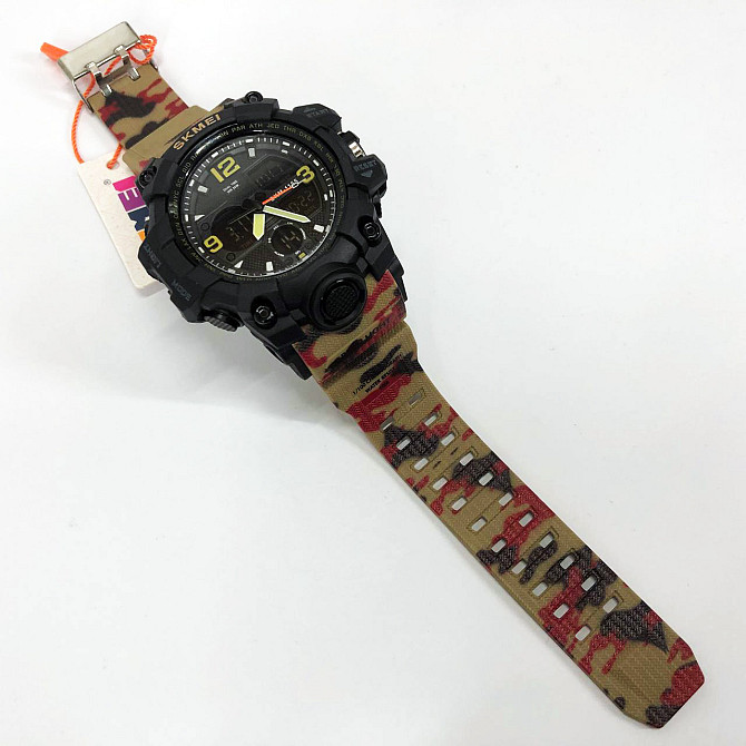 Чоловічий наручний годинник Skmei 1155BAG RED CAMO спортивний, армійський, хронограф, водонепроникний, червоний камуфляж Київ - фото 8