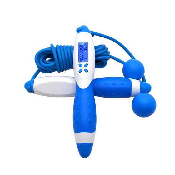 Скакалка розумна, цифрова з електронним лічильником регульована для фітнесу, синя Кам'янець-Подільський