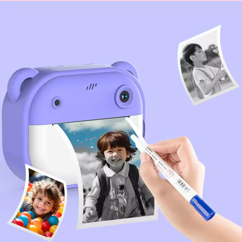 Детский фотоаппарат моментальной печати + рулон термобумаги,Фиолетовый SBR Киев - изображение 2