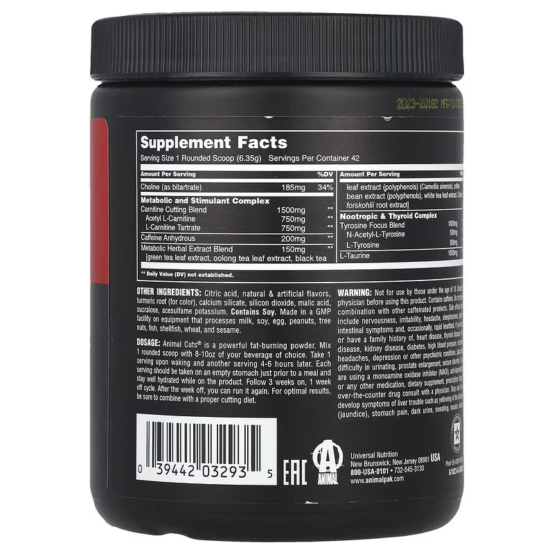 Жиросжигатель Universal Nutrition Animal, Advanced Cuts® Powder, Orange Mango, 267 g Луцк - изображение 2