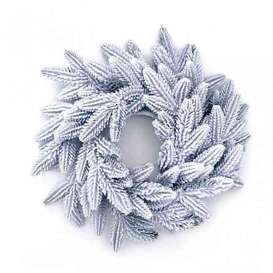Рождественский венок Премиальный заснеженный из хвои литой (диаметр - 45 см) Киев