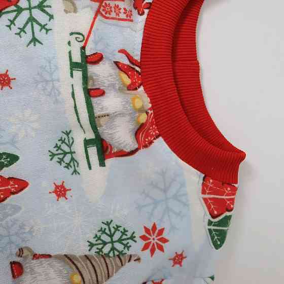 Хлопковая новогодняя детская пижама с гномами (свитшот + штаны) Каменец-Подольский