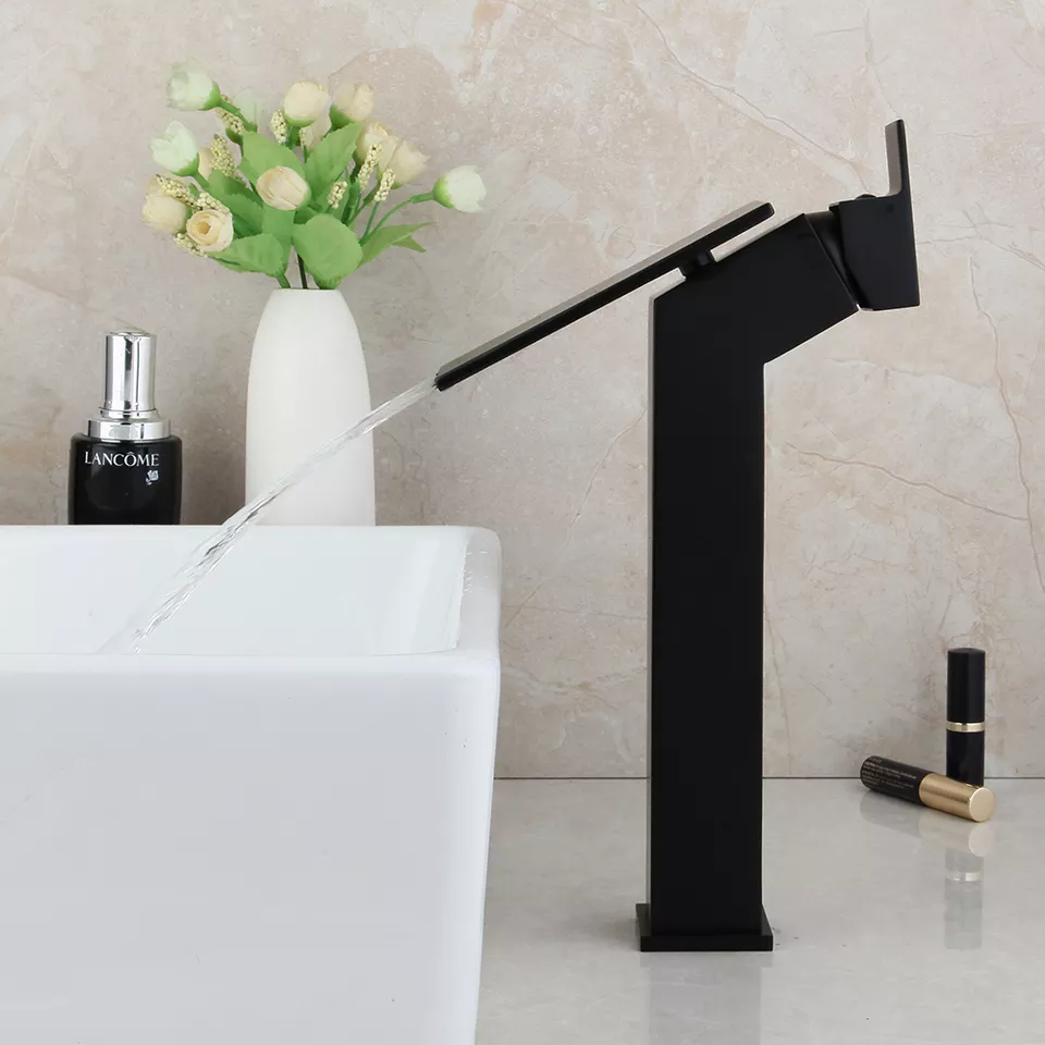 Змішувач матовий у ванну для умивальника, кран одноважільний з латуні для холодної та гарячої води Чорний Кам'янець-Подільський - фото 6