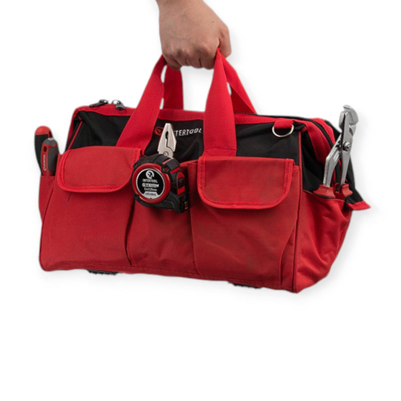 Сумка для инструмента 405х230х300мм 16 карманов красно-черная Мукачево - изображение 3