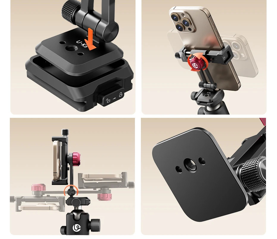 Держатель для телефона на штатив с наклоном и поворотом быстросъемный Uka Ulanzi MA51 Киев - изображение 6