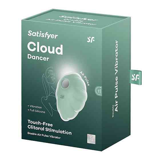 Вакуумний стимулятор з вібрацією Satisfyer Cloud Dancer Mint Sex Aura Київ