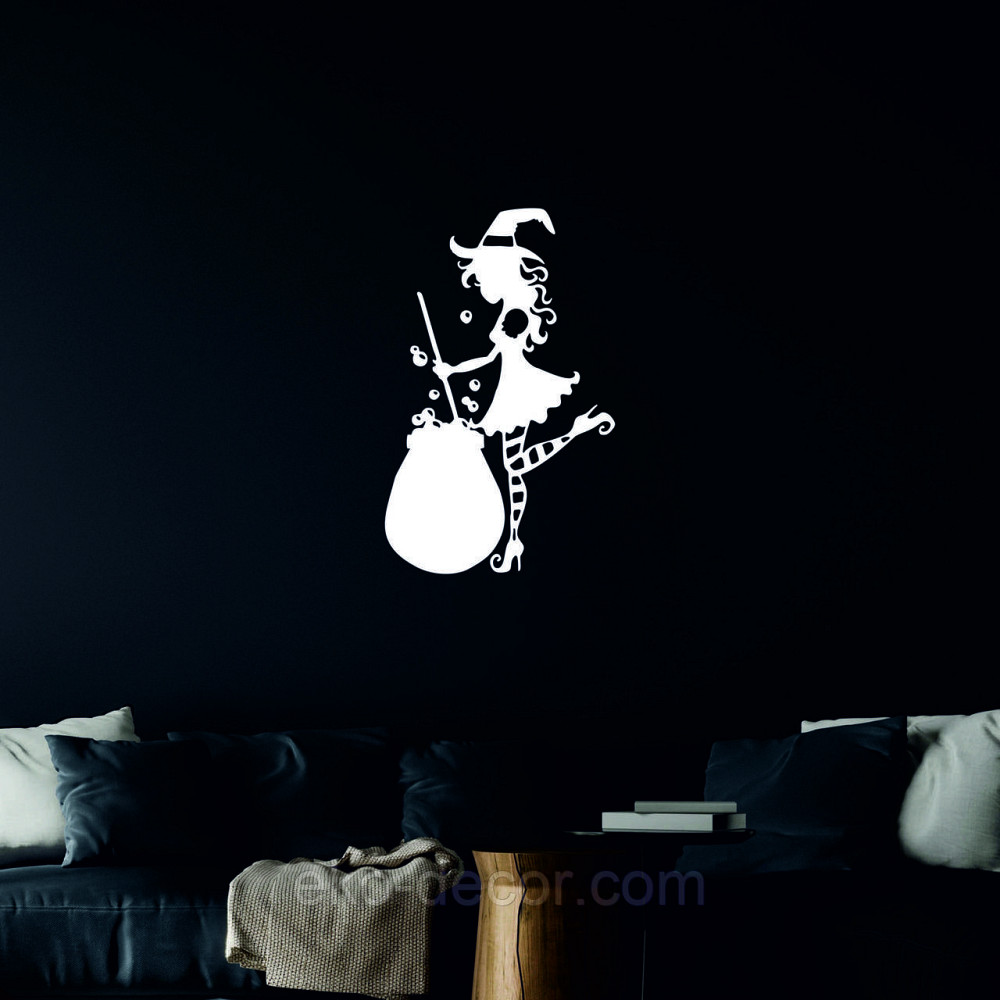 Декоративное настенное 3D Панно «Ведьма», Декор на стену с объемом 110*69 см, Белый Киев - изображение 4