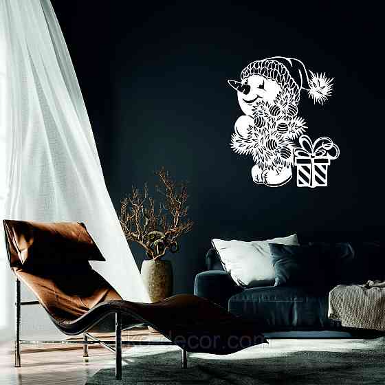 Декоративное настенное Панно «Снеговик», Декор на стену 110*93 см, Белый Киев