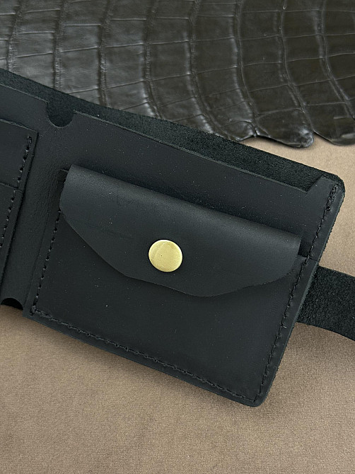 Класичний гаманець із натуральної шкіри SD001 (Чорний) Суми - фото 4