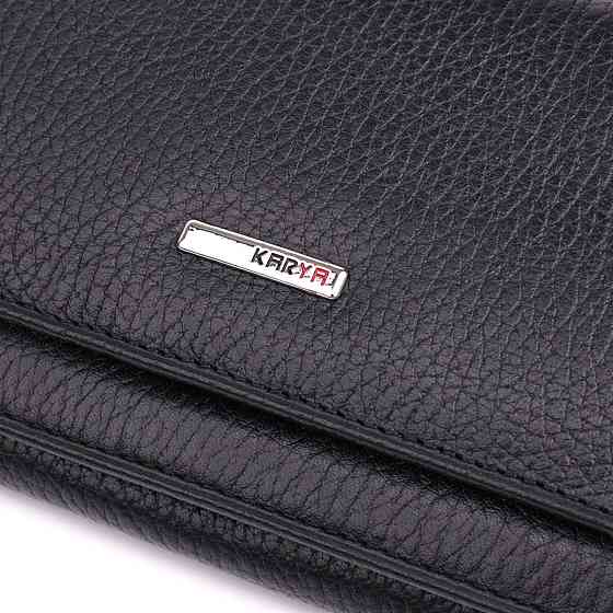 Місткий жіночий гаманець з натуральної шкіри KARYA 22859 Чорний Київ