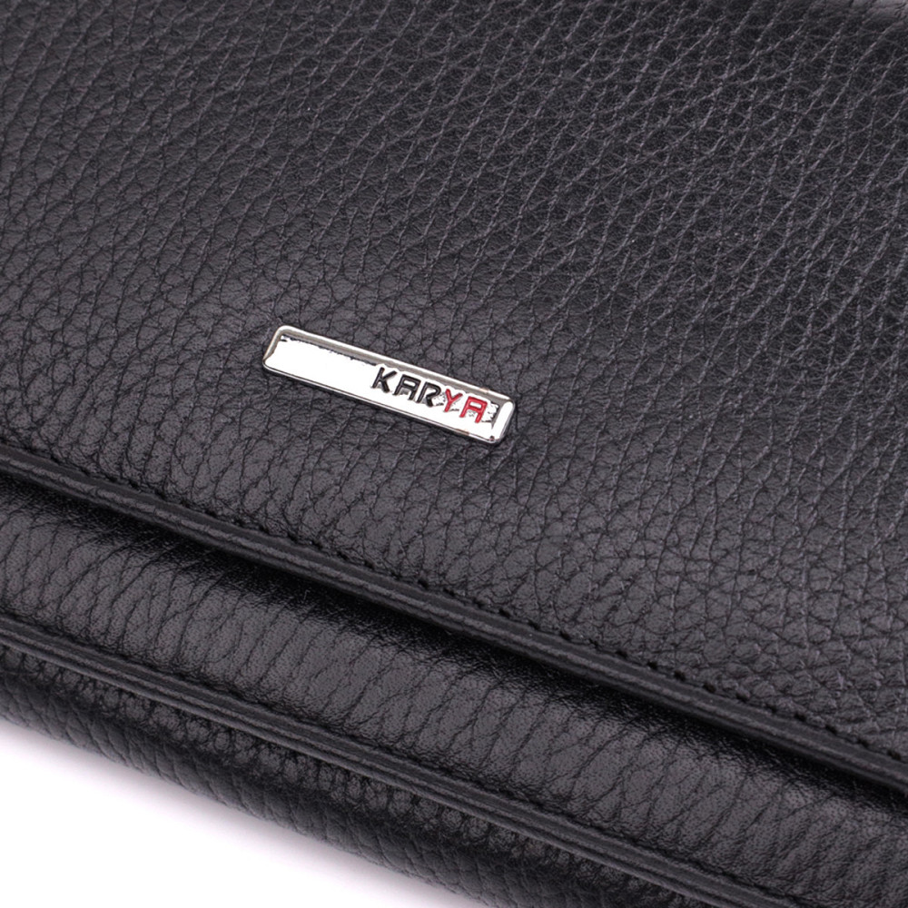 Вместительный женский кошелек из натуральной кожи KARYA 22859 Черный Киев - изображение 5