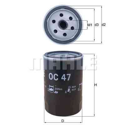 Фільтр масляний KOLBENSCHMIDT OC47 Вінниця
