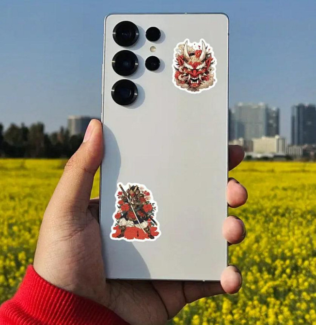 Набор из 54 ярких наклеек в стиле японских татуиров (самураи, маски, мечи, драконы). Киев - изображение 2