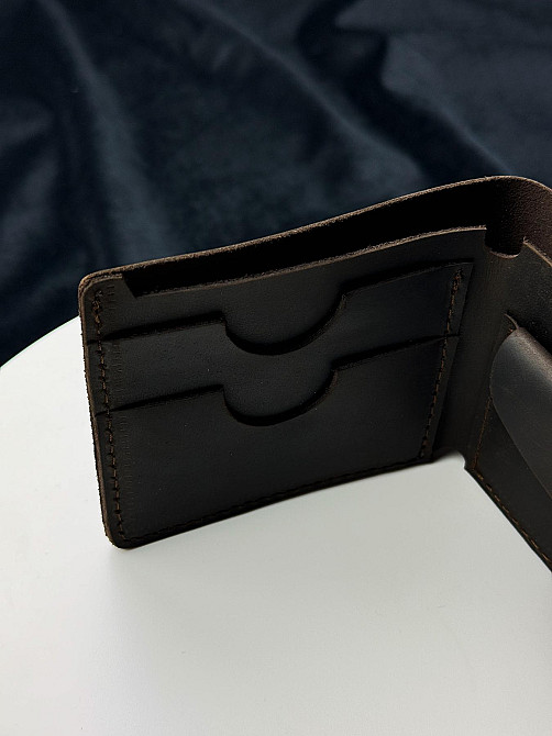 Класичний гаманець із натуральної шкіри SD005 (Темно-коричневий) Суми - фото 4