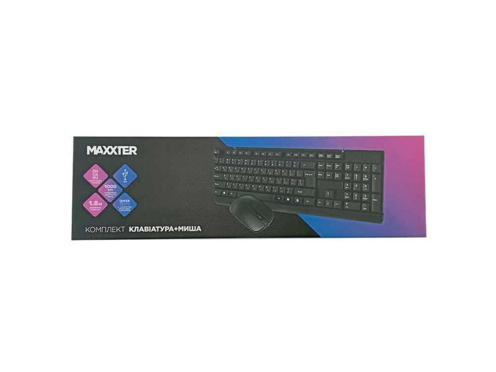 Набор USB клавиатурамиша KMS-CM-01-UA USB черный ТМ MAXXTER Киев - изображение 1
