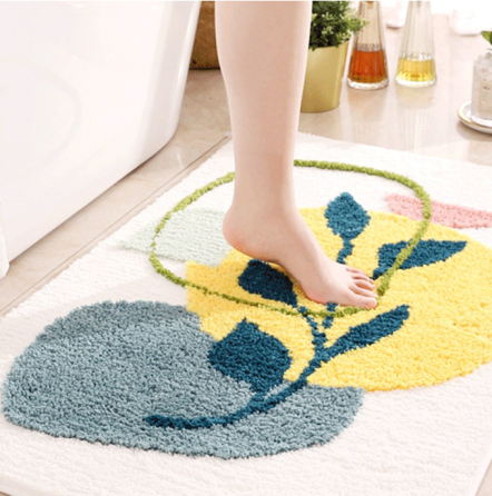 Килимок для ванної кімнати та душу килимок для ніг у душову, мікрофібра, атиковзкий 50х80 см, білий Кам'янець-Подільський