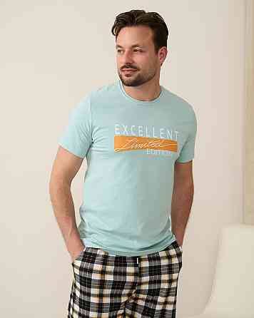 Чоловічий комплект для дому та відпочинку з шортами в карту — Excellent Tom John XXL Київ