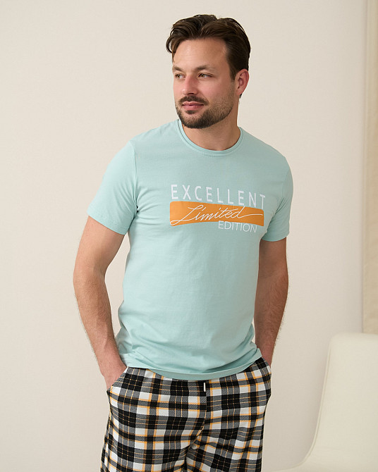 Чоловічий комплект для дому та відпочинку з шортами в карту — Excellent Tom John XXL Київ - фото 4