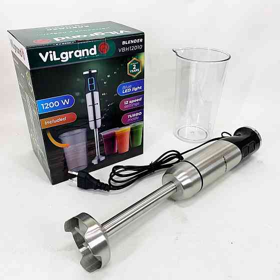 Кухонный комбайн металлический VILGRAND VBH12010 1200 Вт, Портативный блендер измельчитель SD-15 Львов