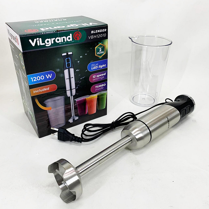 Кухонный комбайн металлический VILGRAND VBH12010 1200 Вт, Портативный блендер измельчитель SD-15 Львов - изображение 6