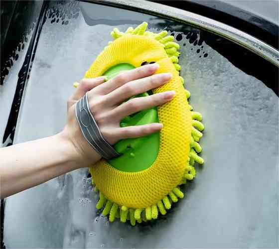 Швабра автомобільна для мийки з висувною телескопічною ручкою, знімна щітка розмір 30х118 см, зелена Кам'янець-Подільський