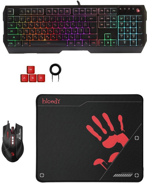 Комплект (клавіатура, миша) A4Tech B1700 Bloody Black ( Чорний ) Харьков - изображение 6