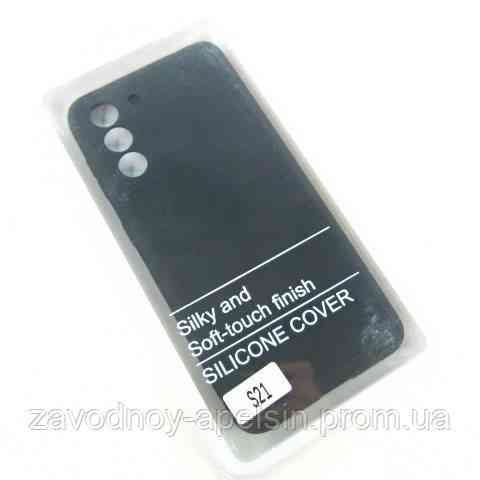 Samsung S21 G991 черный чехол Silicone Cover black Одесса