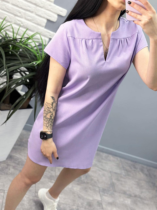 Свободное летнее платье из льна 