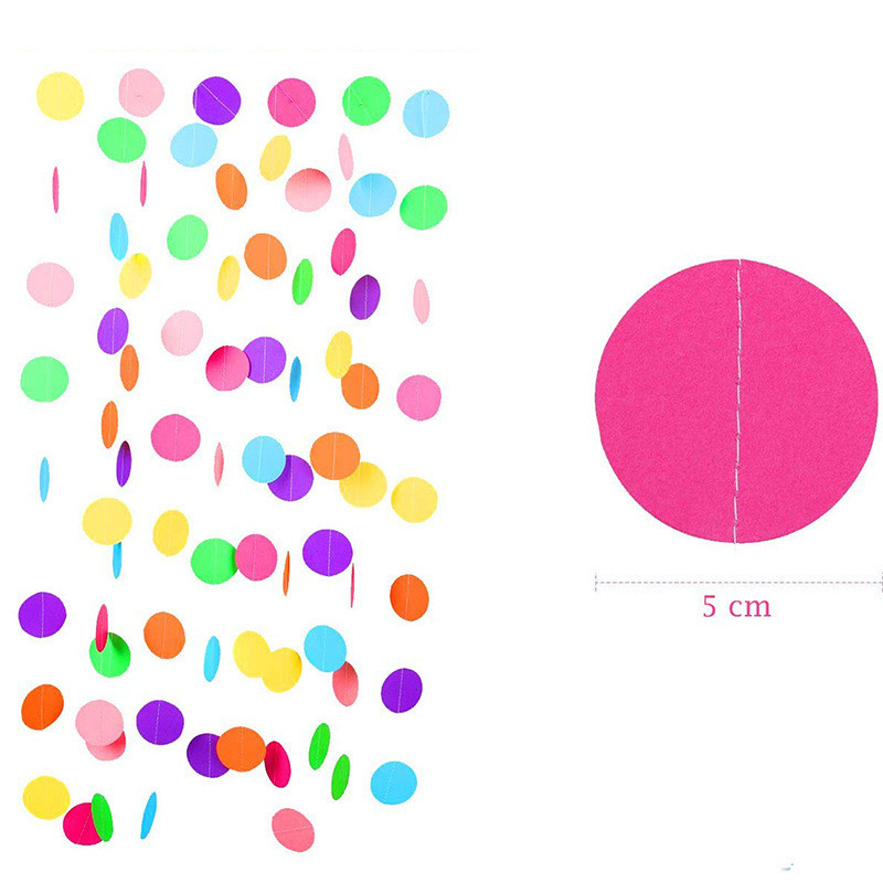 Гирлянда нитка круги на нитке праздничные на стену 400 см на 5 см разноцветный Киев - изображение 4