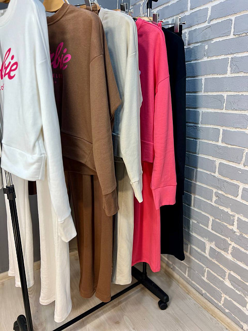 Костюм женский Quzen 485-485 Barbie оверсайз свитшот и брюки палаццо розовый, розовый, S Киев - изображение 10