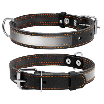 Ошейник для животных Collar со светоотражающей лентой Ш 35 мм Д 48-63 см черный (02981) Винница - изображение 3