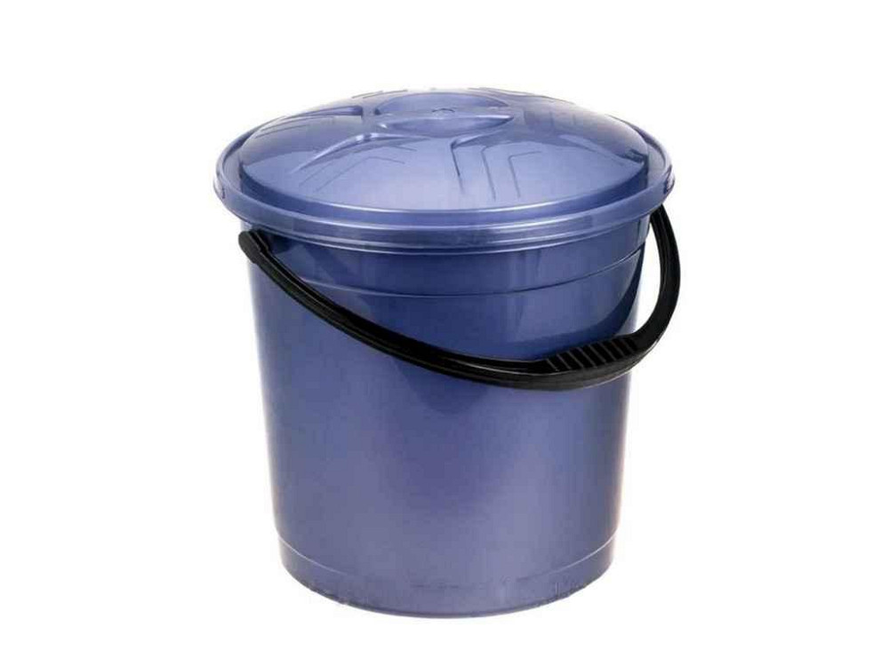 Ведро пл. пищевое 12л с крышкой фиолетовое ТМ R-PLASTIC Solmir Киев - изображение 1