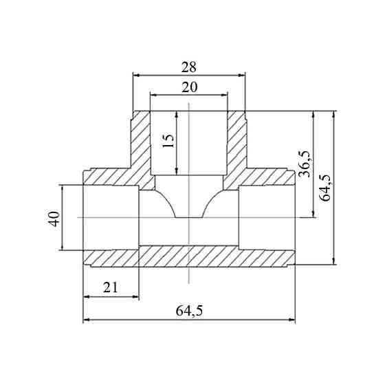 Трійник PPR Blue Ocean 40х20х40 редукційний Київ