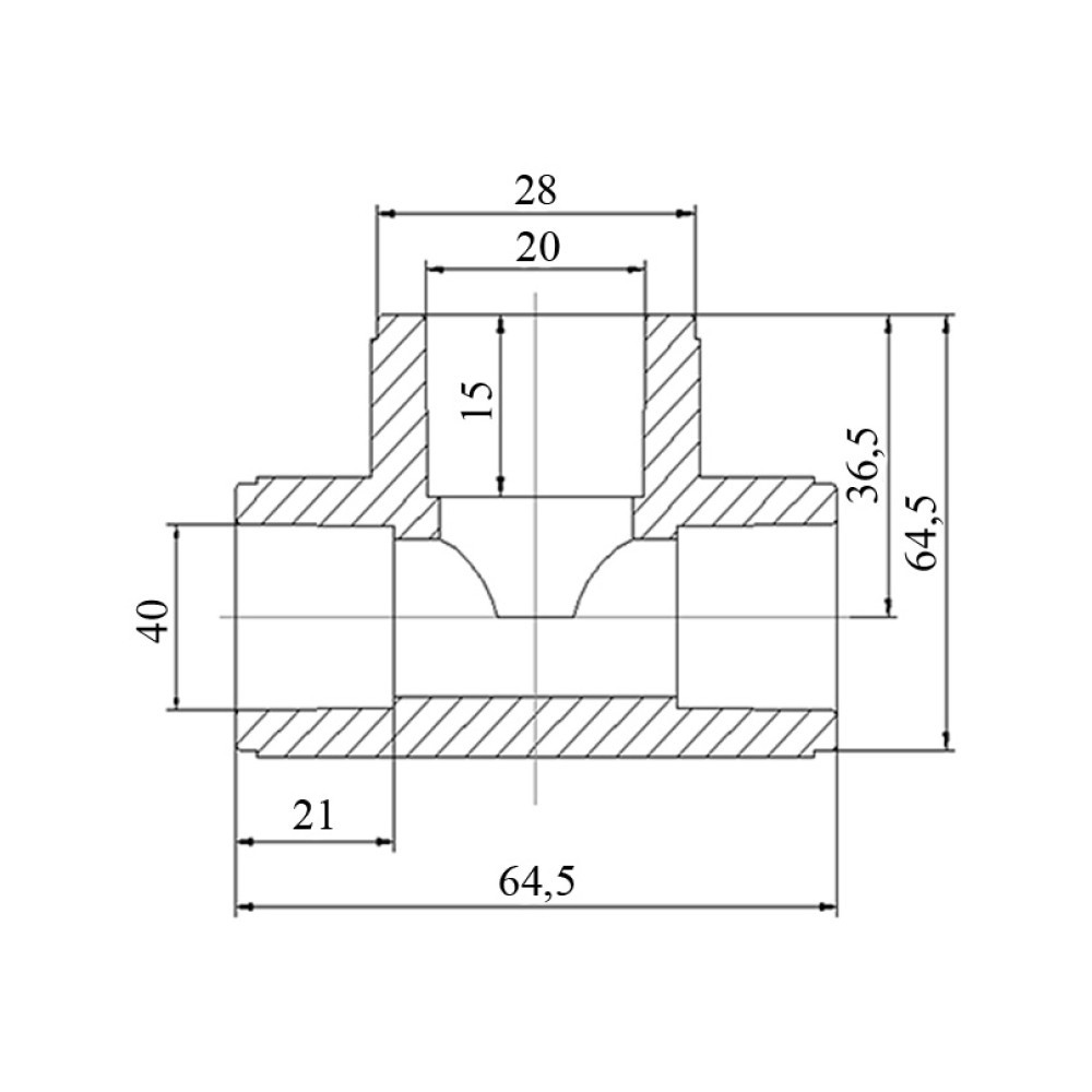 Трійник PPR Blue Ocean 40х20х40 редукційний Київ - фото 2